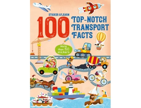 Livro 100 FUN FACT TO STICKER VEHICLES de Yoyo (Inglês)