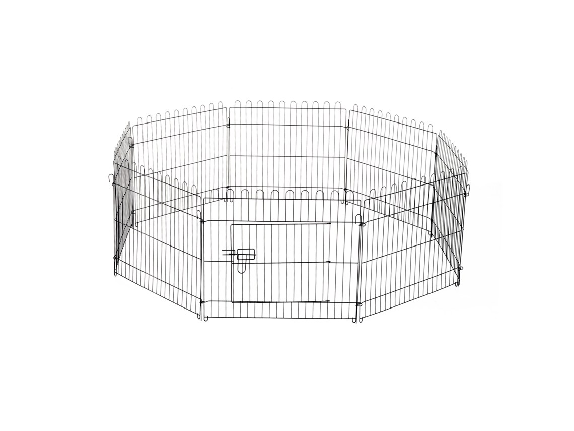Parque infantil com 8 painéis, gaiola metálica dobrável, porta de jardim 71x61 Cm em S/MARCA