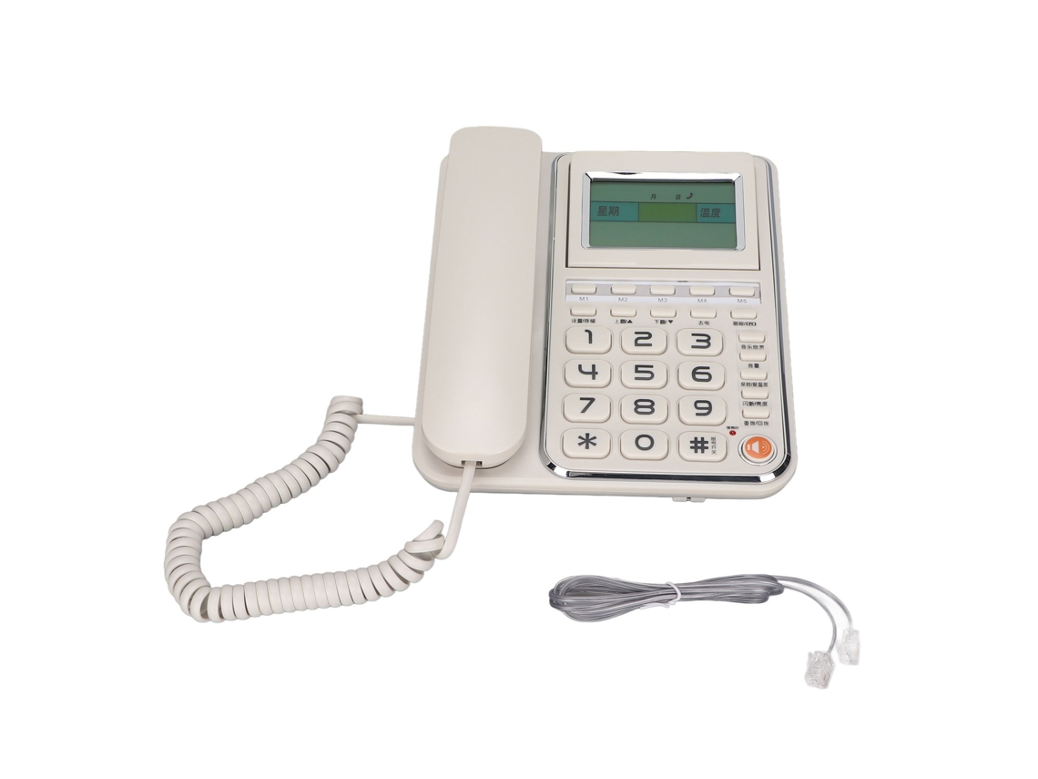 Telefone Fixo EOOCOO com Identificador de Chamadas 5 Grupos de Números