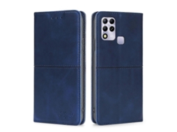 Capa De Celular Infinix Hot 11 Ru Com Textura De Vaca, Magnética E Com Abertura Horizontal Em Couro.