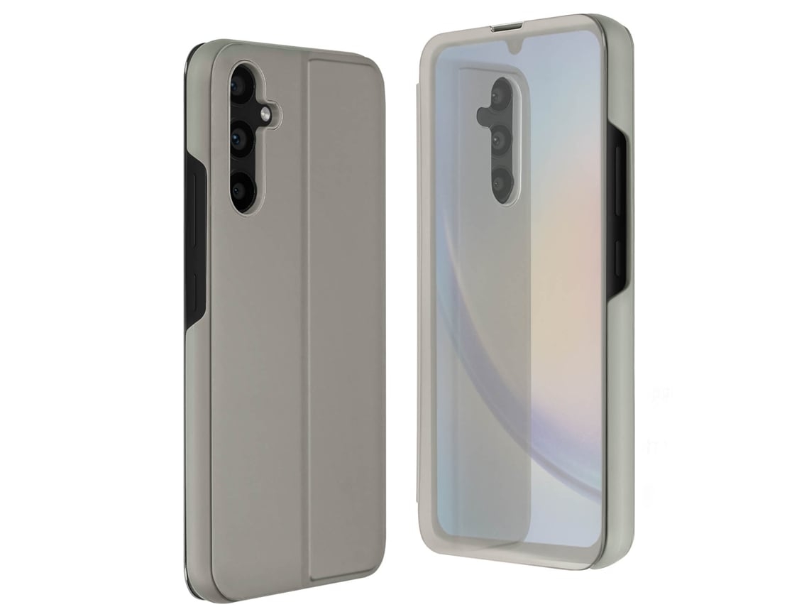 Capa Fólio Para Samsung Galaxy A34 5g Ushion Acrílico Prateado