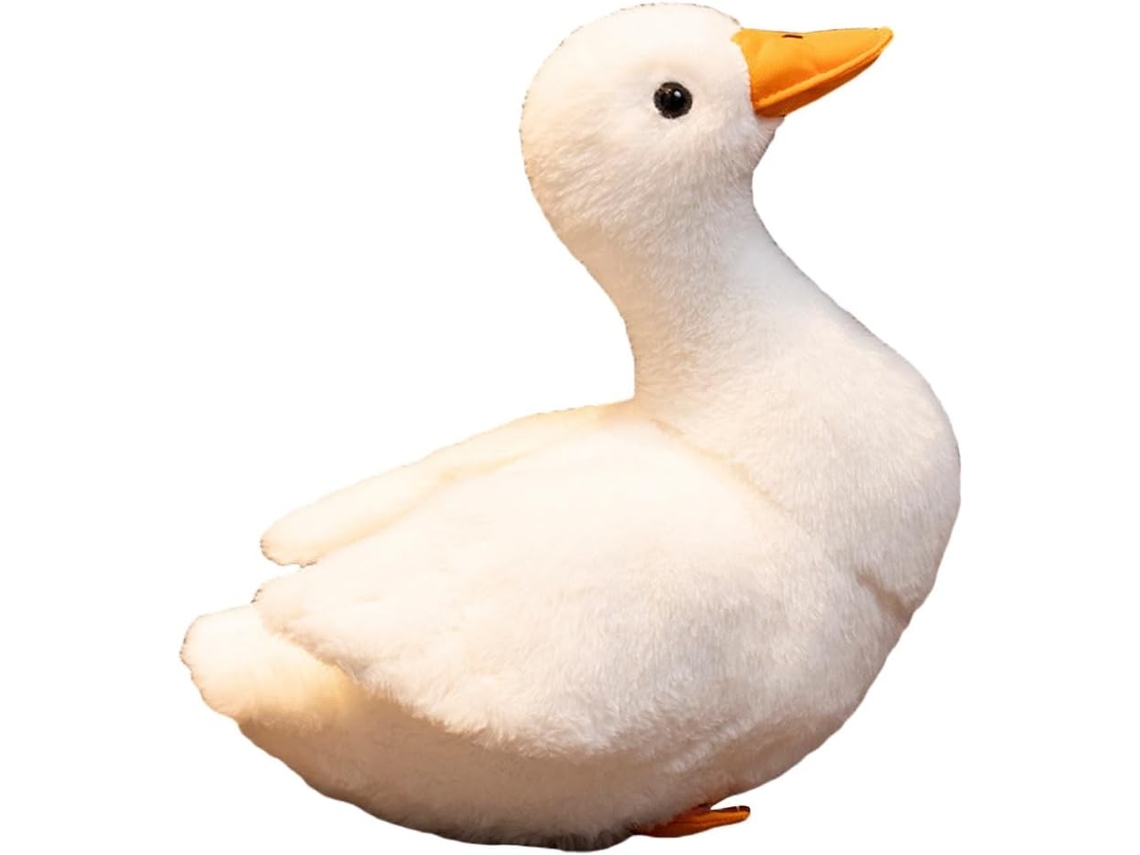 Pato De Pelúcia Branco Recheado Com Algodão Pp, Brinquedo Decorativo
