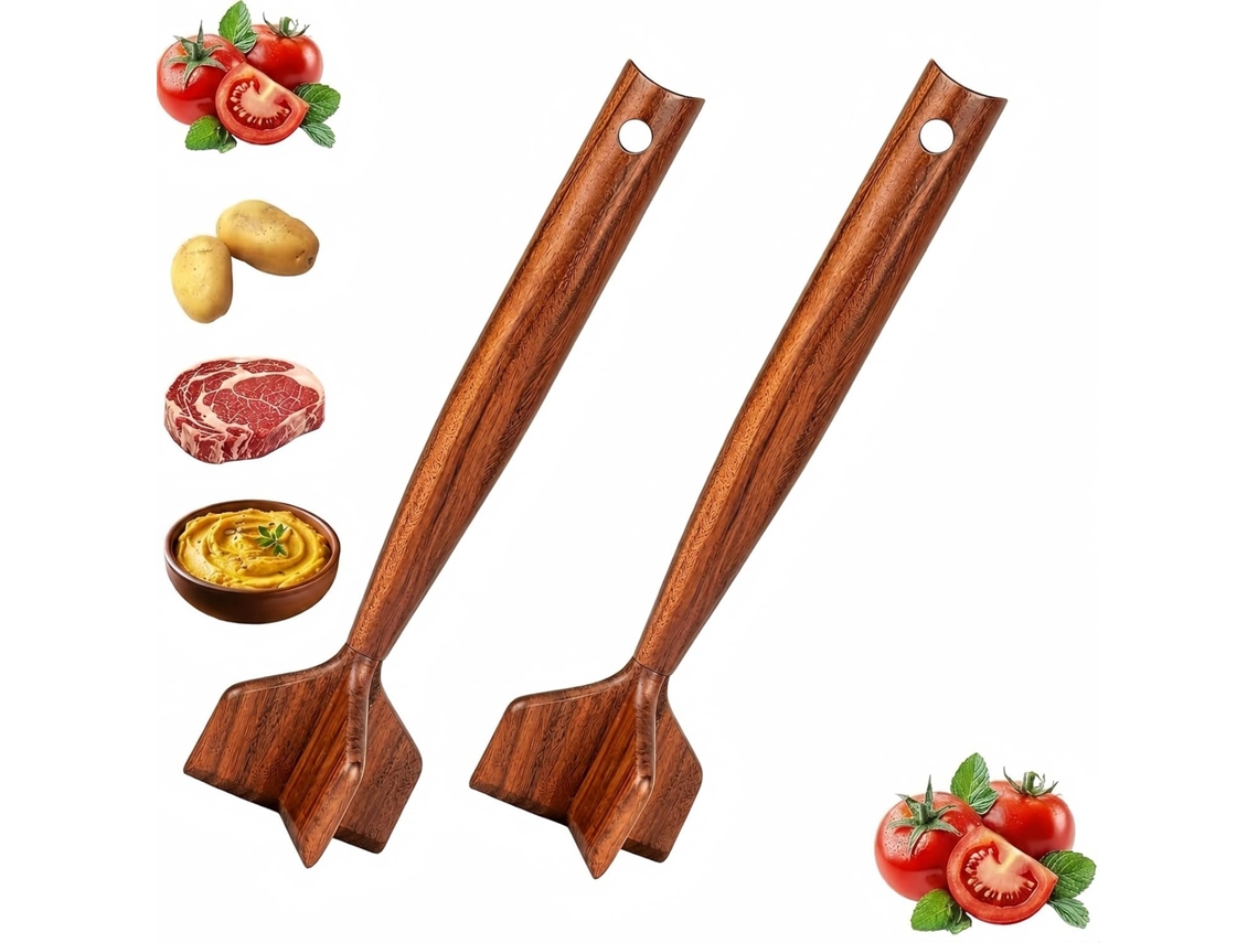 Moedor E Amassador De Carne Madeira, Resistente A Arranhões, Robusto,