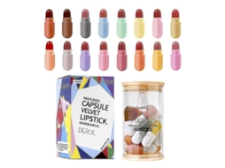 Kit Batons De Lábios Mini Cápsula 16 Cores Fosco Duradouro Hidratante Com Óleo De Jojoba E Manteiga De Karité