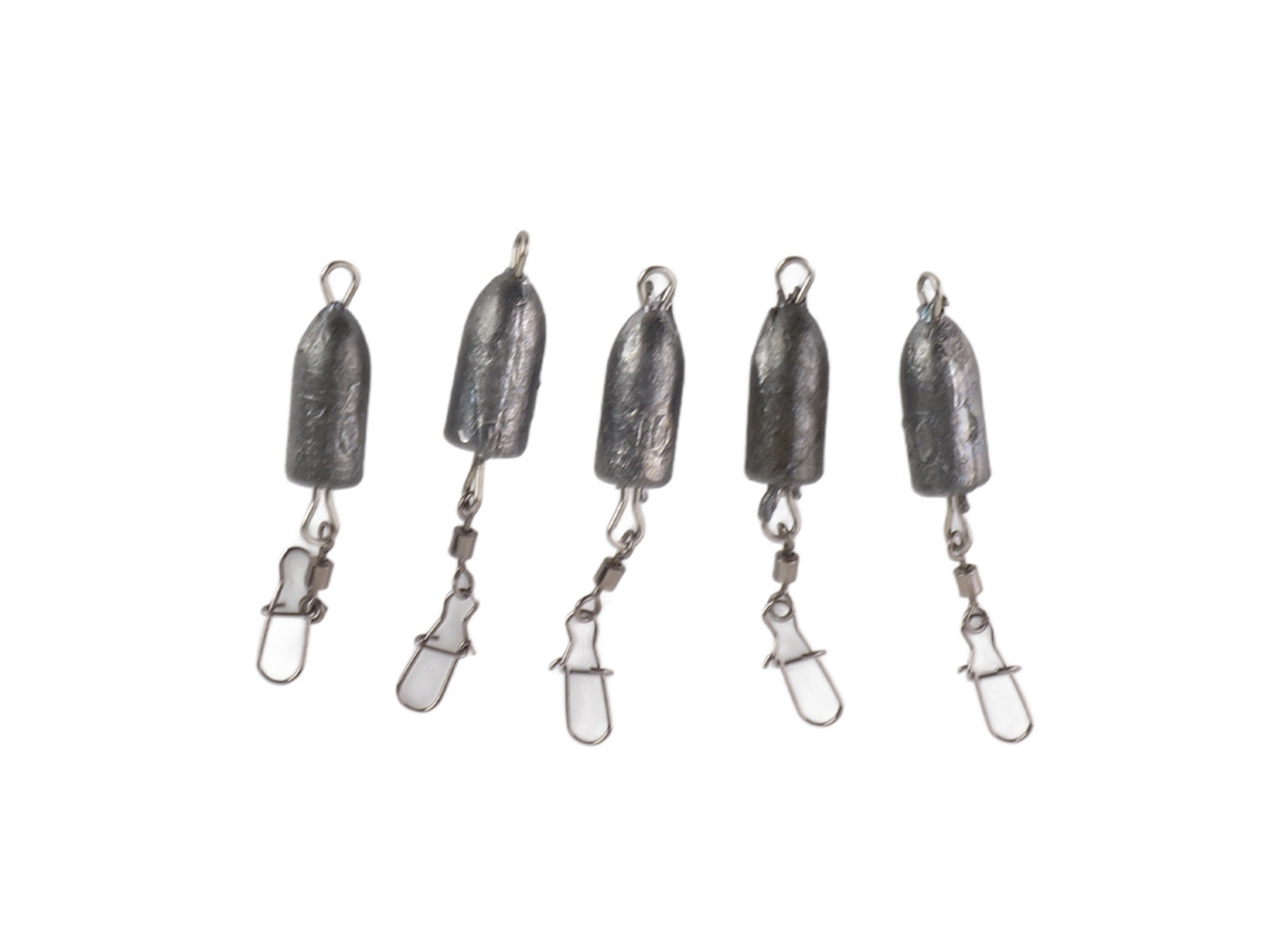 5pcs Sinkers de Pesca em Forma de Bala 10g