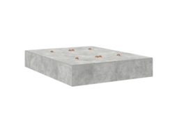 Conjunto 1 Estrado De Cama Com Arrumação Vidaxl Cinzento Madeira De Pinho Maciça (140 X 190 Cm)