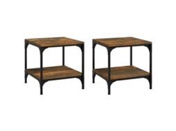 Side Table, Side Tables Vidaxl Marrom Madeira Processada (40 X 40 X 40 Cm)