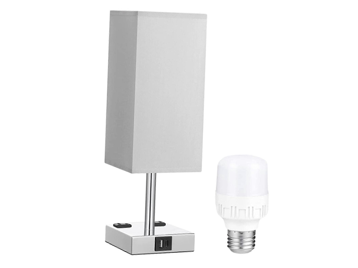 Table Lamp Bedside Lamp, Decorative Modern Table Night Light, E26 Nightstandgray