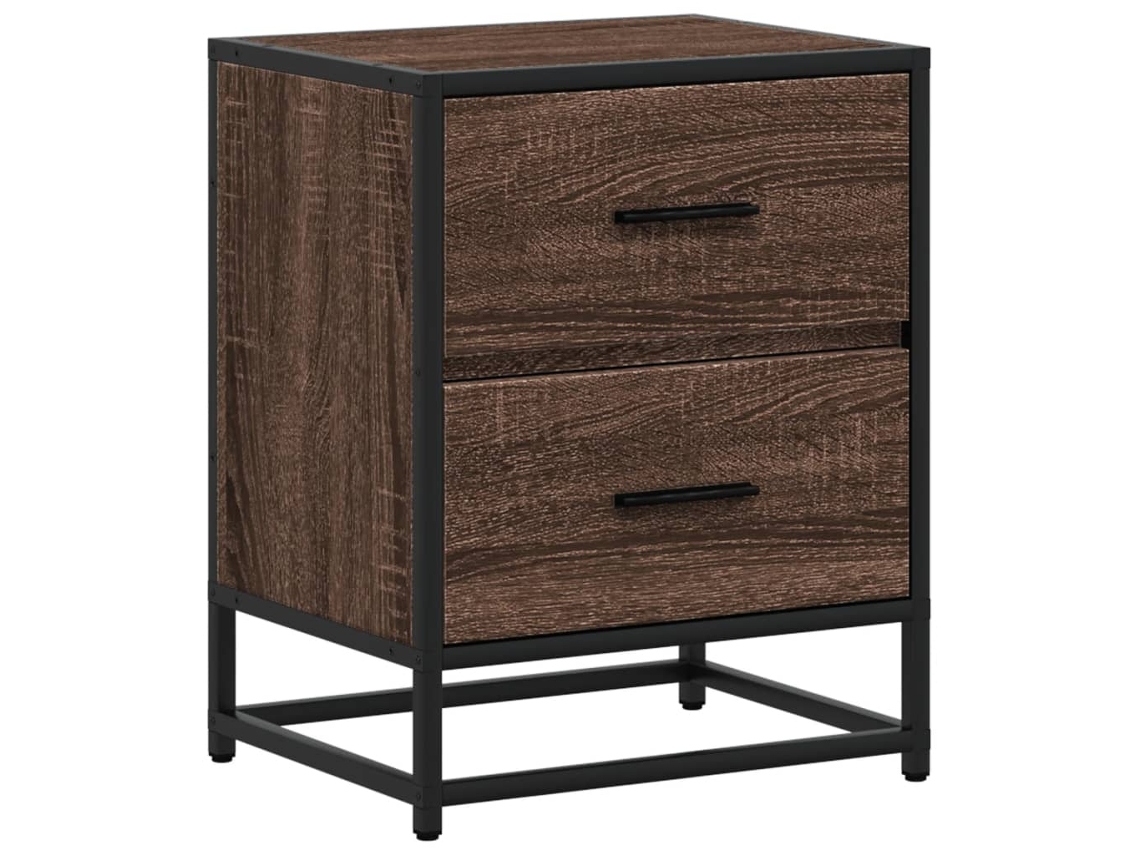Bedside Cabinet, Bedside Cabinets Vidaxl Marrom Madeira Processada (n/a)