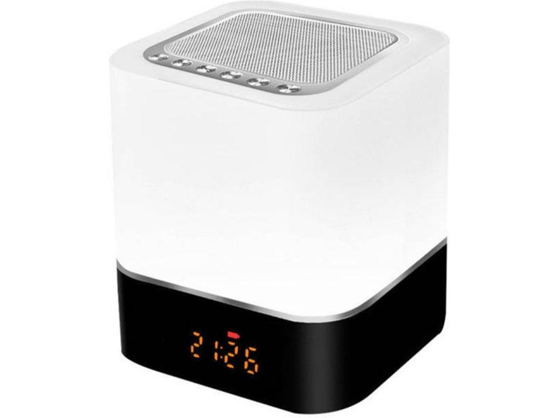 Abajur Bluetooth 5em1 Usb Touch Light Recarregável Despertador Digital 12/24h Viva Voz Mp3 Branco Yizhood