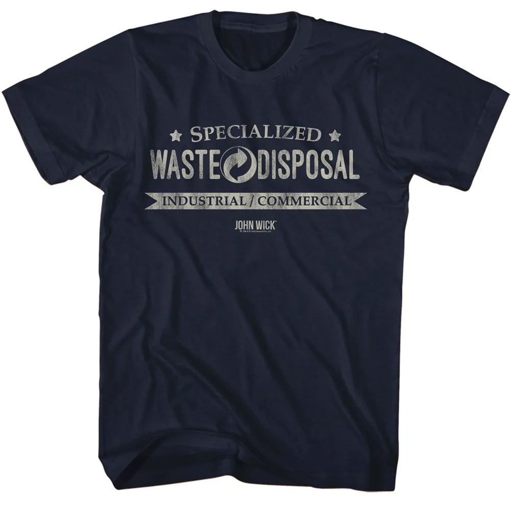 Rockinstone John Wick Waste Disposal Navy Adult T-shirt Size:xl