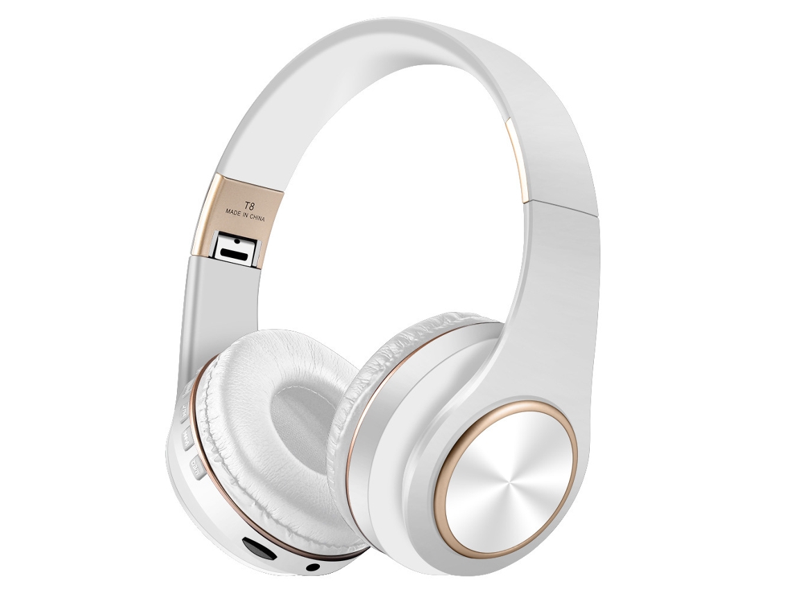 Auriculares Bluetooth Dobráveis, Portáteis E Com Bateria De Longa Duração - Brancos