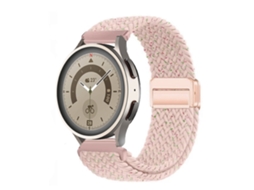 Pulseira de nylon com fecho magnético para Huawei GT6 GT5, Samsung Watch7 Stellar Pink, 20 mm