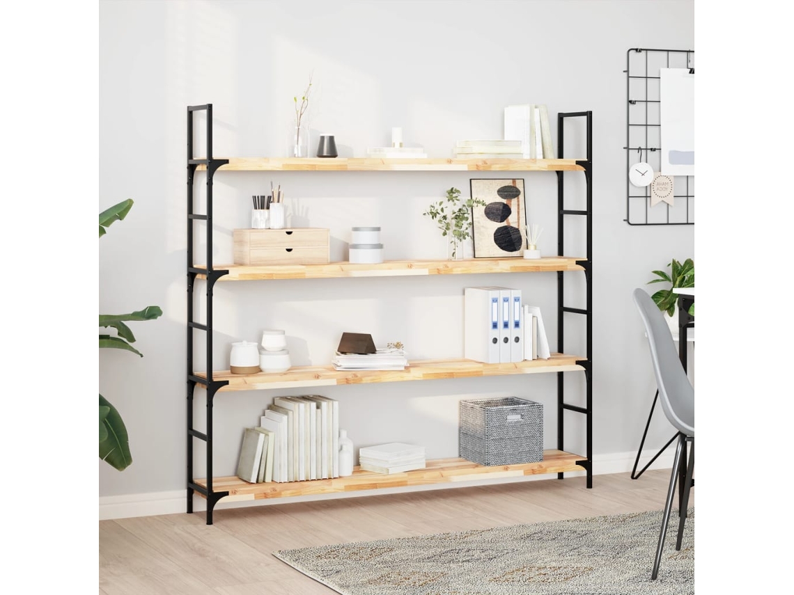 3 Pcs Estante Parede | Prateleira De Parede | Estante Flutuante 140x20x4cm Acácia Maciça Não Tratada
