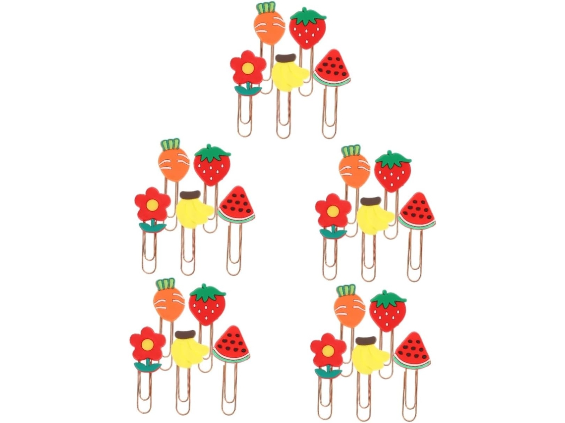 Conjunto de 5 Clipes Marcadores de Página Operitacx, Clipes de Papel Grandes, Clipes Decorativos para Arquivos, Clipes de Escritório