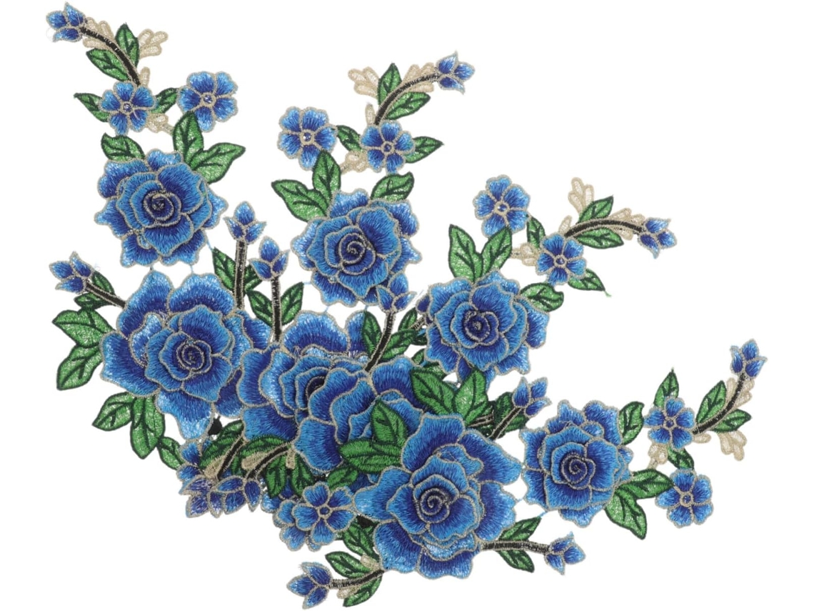 Pares De Apliques Florais Bordados