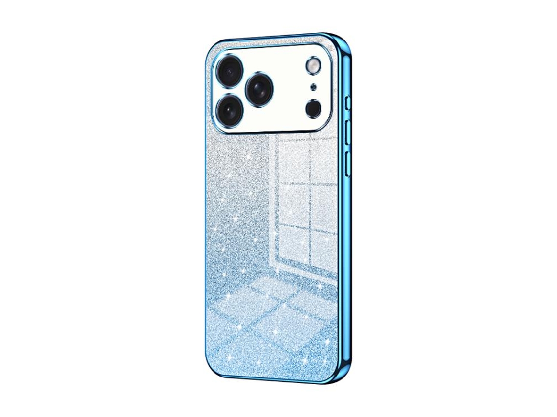 Capa Para Iphone 17 Pro - Glitter Degradê - Acabamento Eletroplaqueado