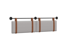 Vidaxl Cabeceira Suspensa Liso Cinza Nuvem 190 X 55 X 5 Cm Pu Antigo
