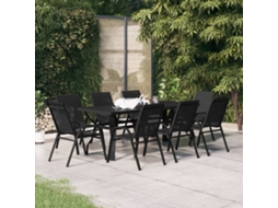 Pcs Conjunto De Jantar Para Jardim Preto Dkd Home Decor