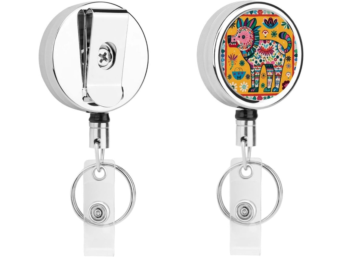 Porta Crachás Retrátil Engraçado Com Animais Mexicanos Otomi, Porta Crachá Enfermagem Com Clipe, Chaveiro Fofo, Porta