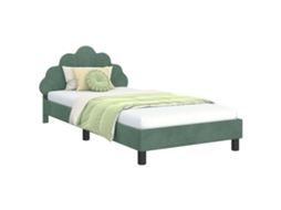 Cama De Solteiro | Camas Para Quarto | Estrutura De Cama Infantil Com Cabeceira Verde Do Mar Veludo