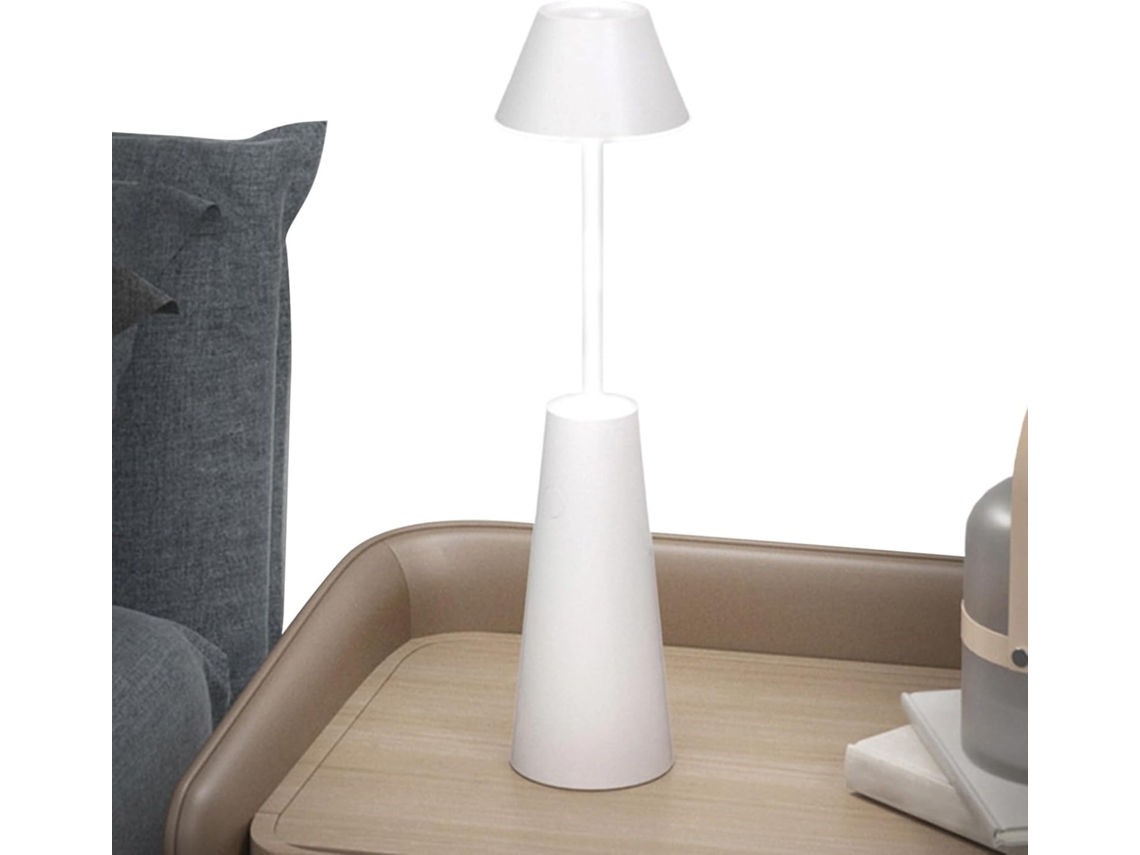 Luminária de mesa retrátil e portátil com luz branca.