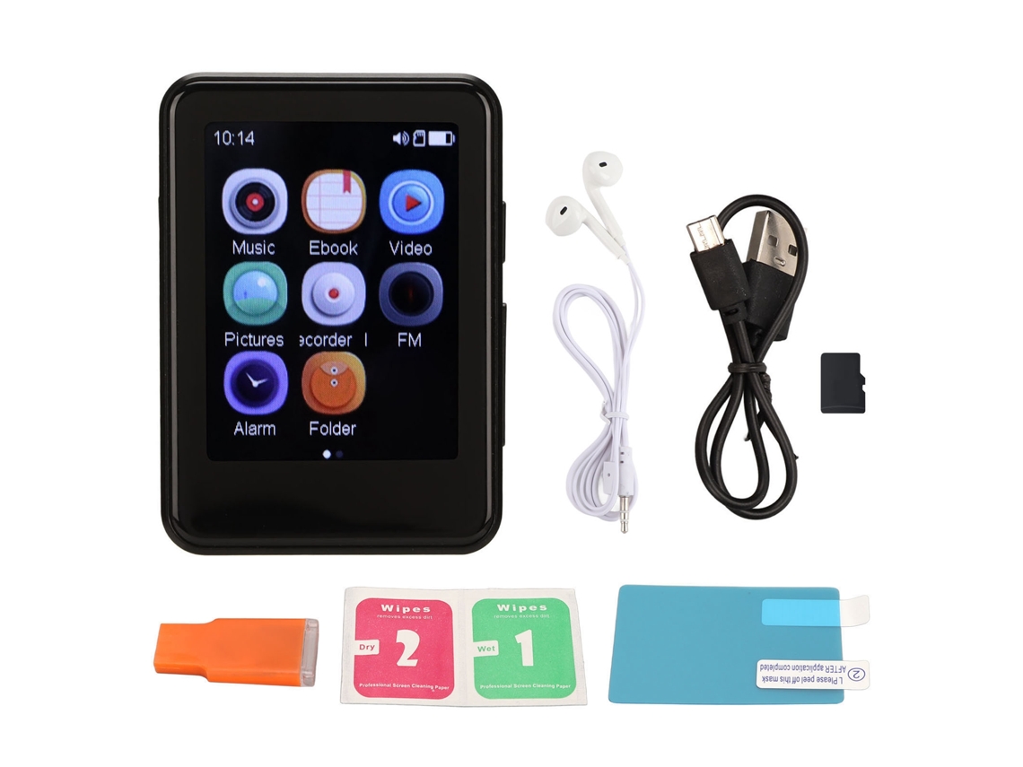 Player Mp3 Mp4 Bluetooth 5.0 Tela Touch 2.5 Polegadas Gravador Hifi Perda Zero 32gb Com Rádio E Alto-falante