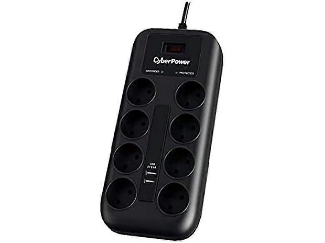 Bloco De Proteção Contra Surtos Cyberpower P0820suf0 De 8 Tomadas Schuko 2 Portas Usb Preto Olysi Shop