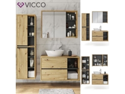 Conjunto de móveis de banheiro branco Vicco Viola, armário de banheiro, armário, móvel de toucador