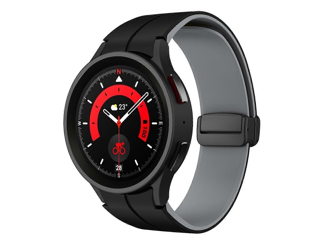 Pulseira De Silicone Bicolor Com Fecho Magnético Dobrável Para Samsung Galaxy Watch 6 / 6 Classic