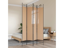 Vidaxl Divisória De Quatro Painéis Bege 160 X 220 Cm Tecido