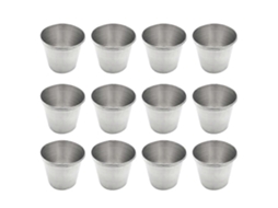 12 Vasos de Acero Inoxidable para Chupitos Ligeros Y Resistentes Ideal para Camping Picnic Y Ocasiones Especiales 45ml Plata