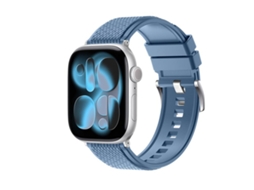 Bracelete para Apple Watch 46/49/45/44mm Borracha Fluorada Fkm com Padrão Diamante Azul XIAOMOYU