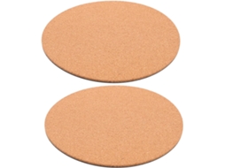 2 Pratos de Cortiça para Vasos de Plantas, Pratos Redondos para Proteger Superfícies e Pisos, Tapete Natural para CHABERLU