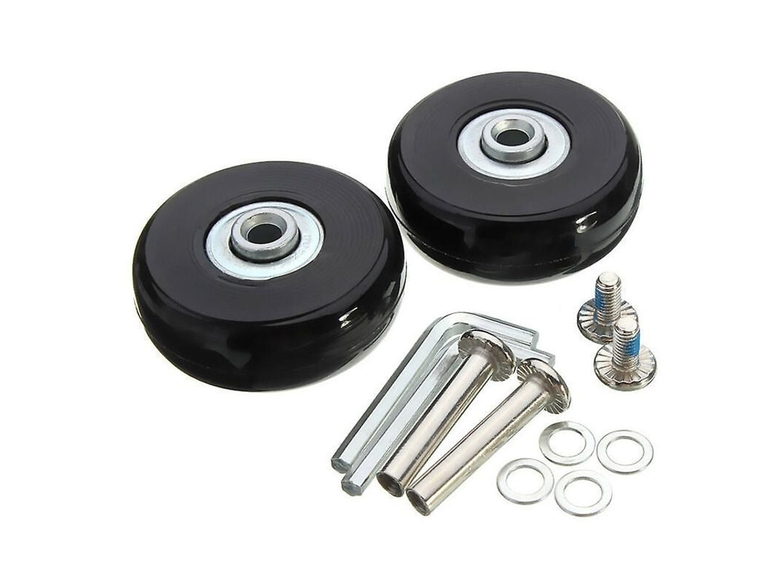Ruedas De Repuesto Para Maleta, 50mm De Goma Silenciosa, Rodamiento Doble, Carga Hasta 51kg, 2 Piezas, Instalación Fácil