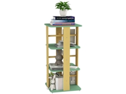 Estante infantil com rodas, para livros, 3 andares, sala de brinquedos, berçário, verde S/MARCA