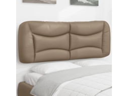 Vidaxl Almofadão De Cabeceira Hvar 140 Cm Couro Artificial Cappuccino