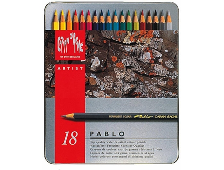 Lápis de Cor CARAN DACHE Pablo Metálica - 18 Cores