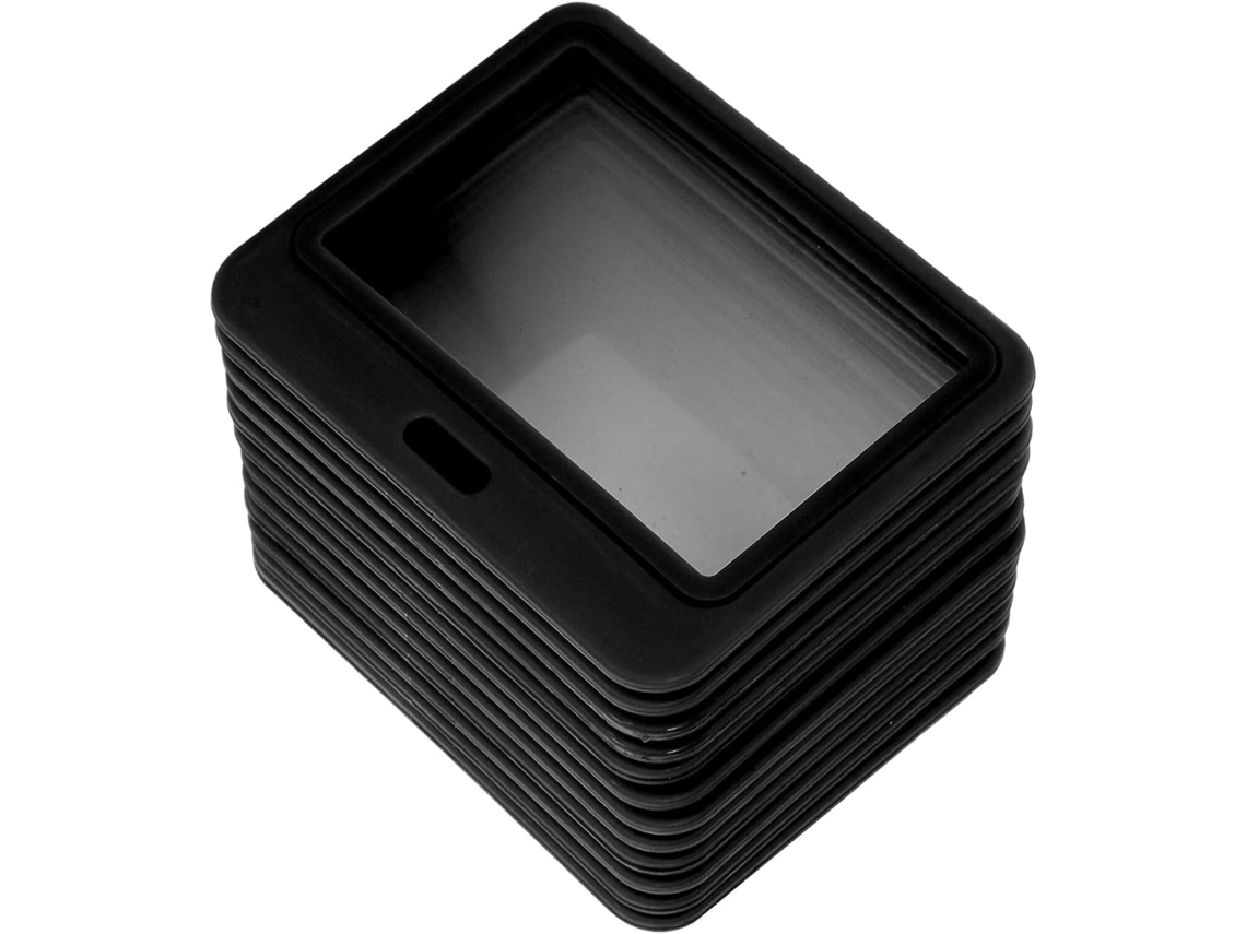Lurelia Porta-crachá Transparente Horizontal Dupla Face Em Plástico Preto 15 Peças Para Escritório E Escola