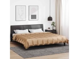 Vidaxl Edredom De Verão Simples Ouro 200 X 240 Cm Cetim E Microfibra
