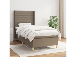 Vidaxl Cama com Molas/colchão 90x190 Cm Tecido Castanho acinzentado