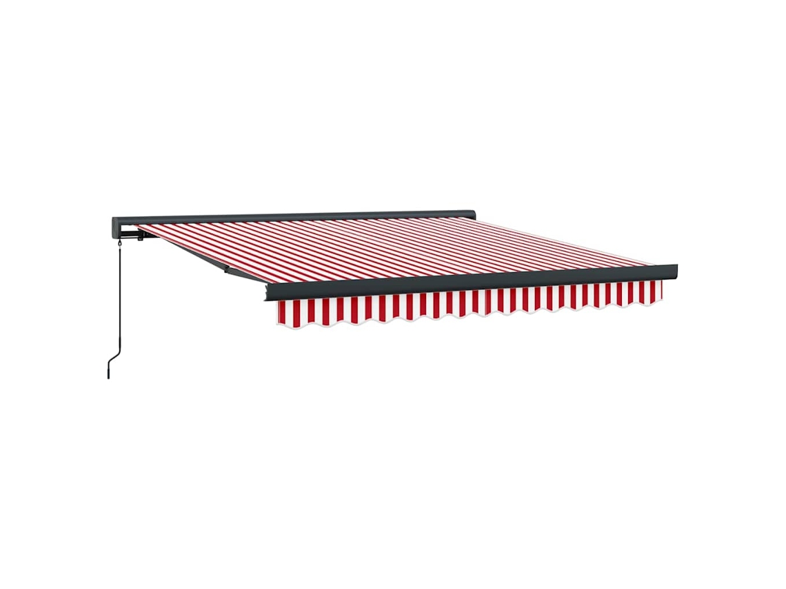 Conjunto 1 Toldo Retrátil Vidaxl Vermelho Lona (350 X 250 Cm)