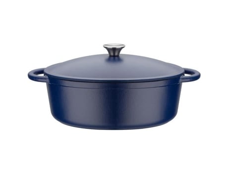 Cocotte De Ferro Fundido Gsw Blue Magic 33 X 25 Cm Oval Indução Azul