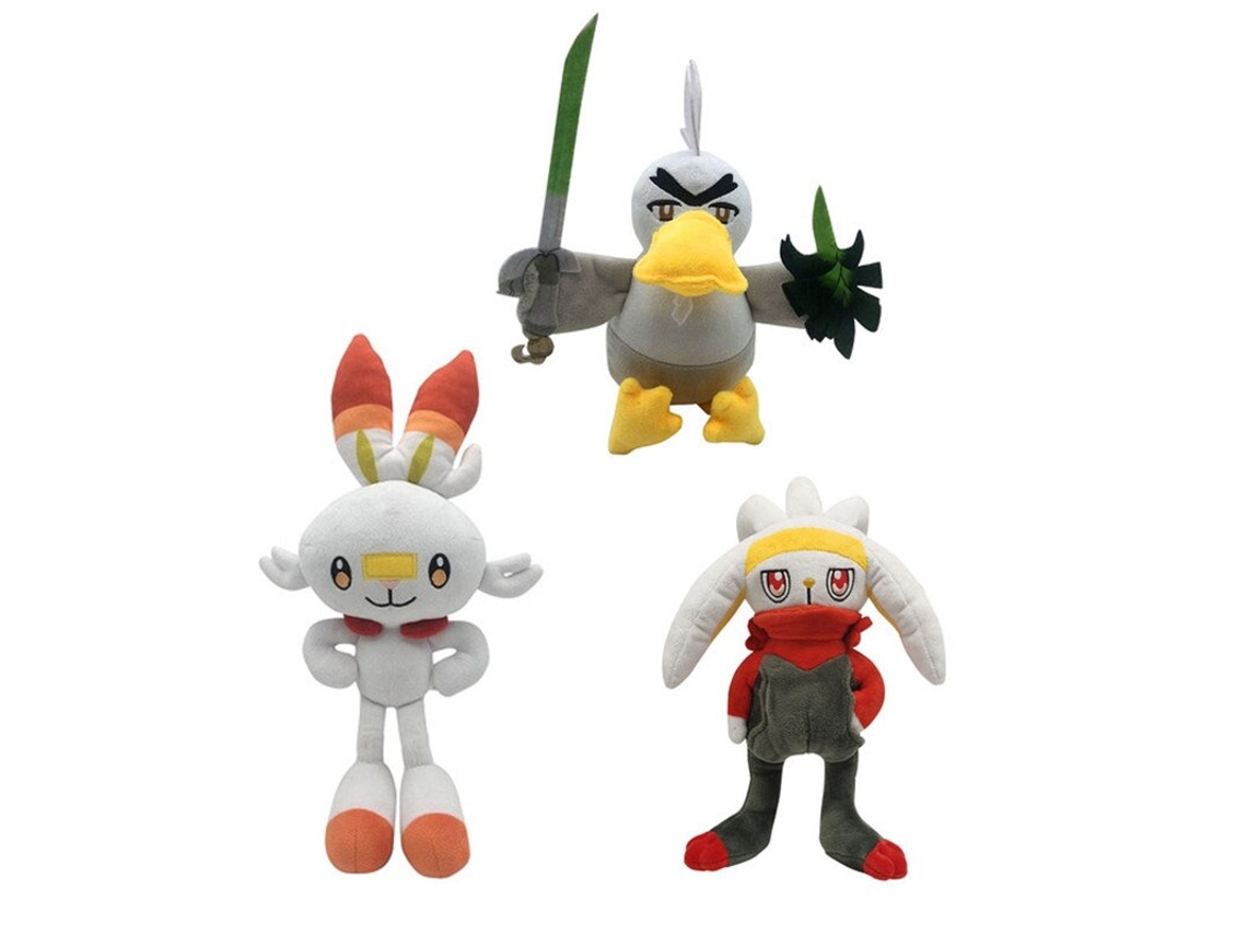 Figura GAATPOT 20-38Cm Pokemon Anime Figures Scorbunny Raboot Sirfetch Grookey Sobble Yamper Pet Plush Dolls Model Kids Christmas Toys Gifts