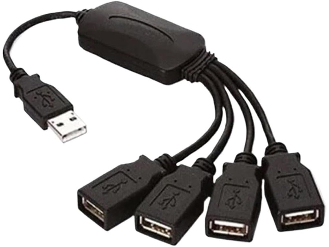 Hub Usb 2.0 Com 1 Entrada E 4 Saídas, Compatível Computadores Pcs.