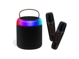 Mini Karaokê Portátil Com Alto Falante Bluetooth E 2 Microfones Sem Fio Brinquedo Musical Para Crianças E Adultos Yemaesre Aquaforge