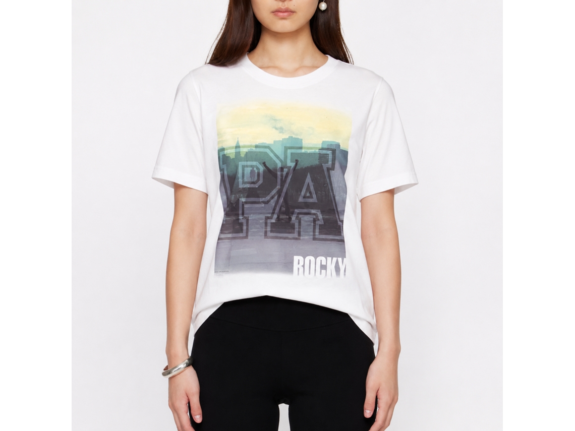 Rockinstone Rocky Movie Yeah White Adult T-shirt Size:xl