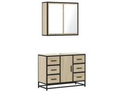Bathroom Furniture Set, Bathroom Furniture Sets Vidaxl Marrom Madeira Processada (n/a)