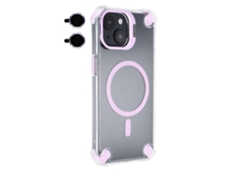 Capa Magnética Transparente Para Iphone 15, Capa Híbrida À Prova De Choque Com Moldura Para Lente De Câmera E Suporte