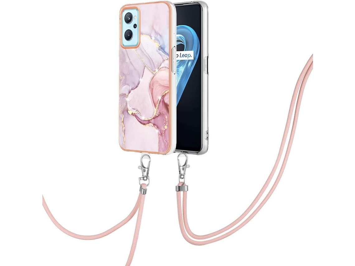Correia Alça Ombro Destacável Mármore Pintado Realme Yb para Oppo Oppo A36 4G/A96 4G/A76 4G/9I HONGWE. Anti-Choque